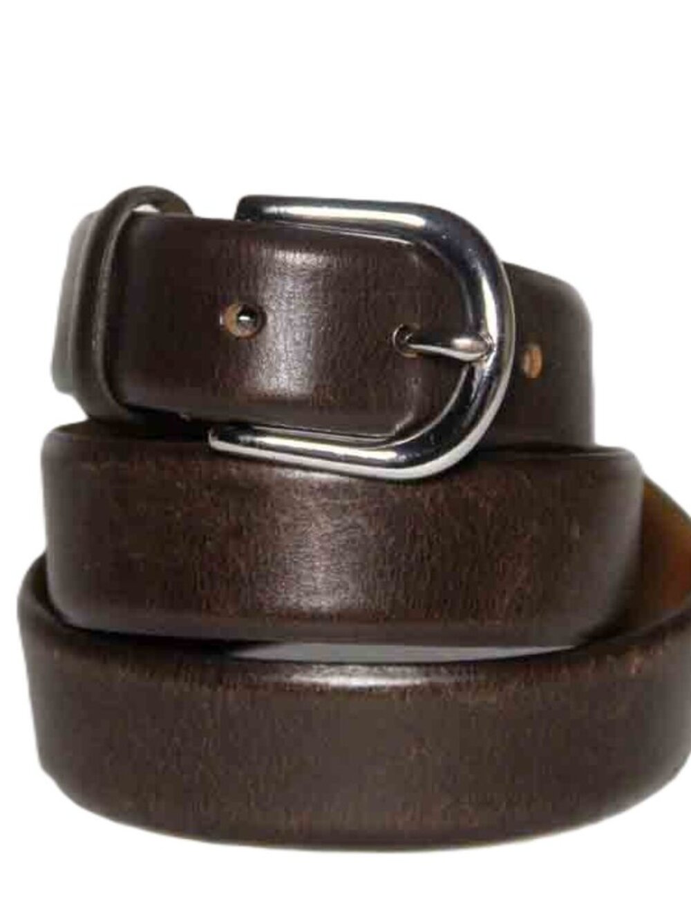 J. Crew Brown Genuine Italian Leather Belt Silver Buckle Men's Size 32